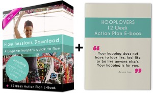 HOOPLOVERS Flow Session Package Hulahoop Videos plus hulahoop action place e-book